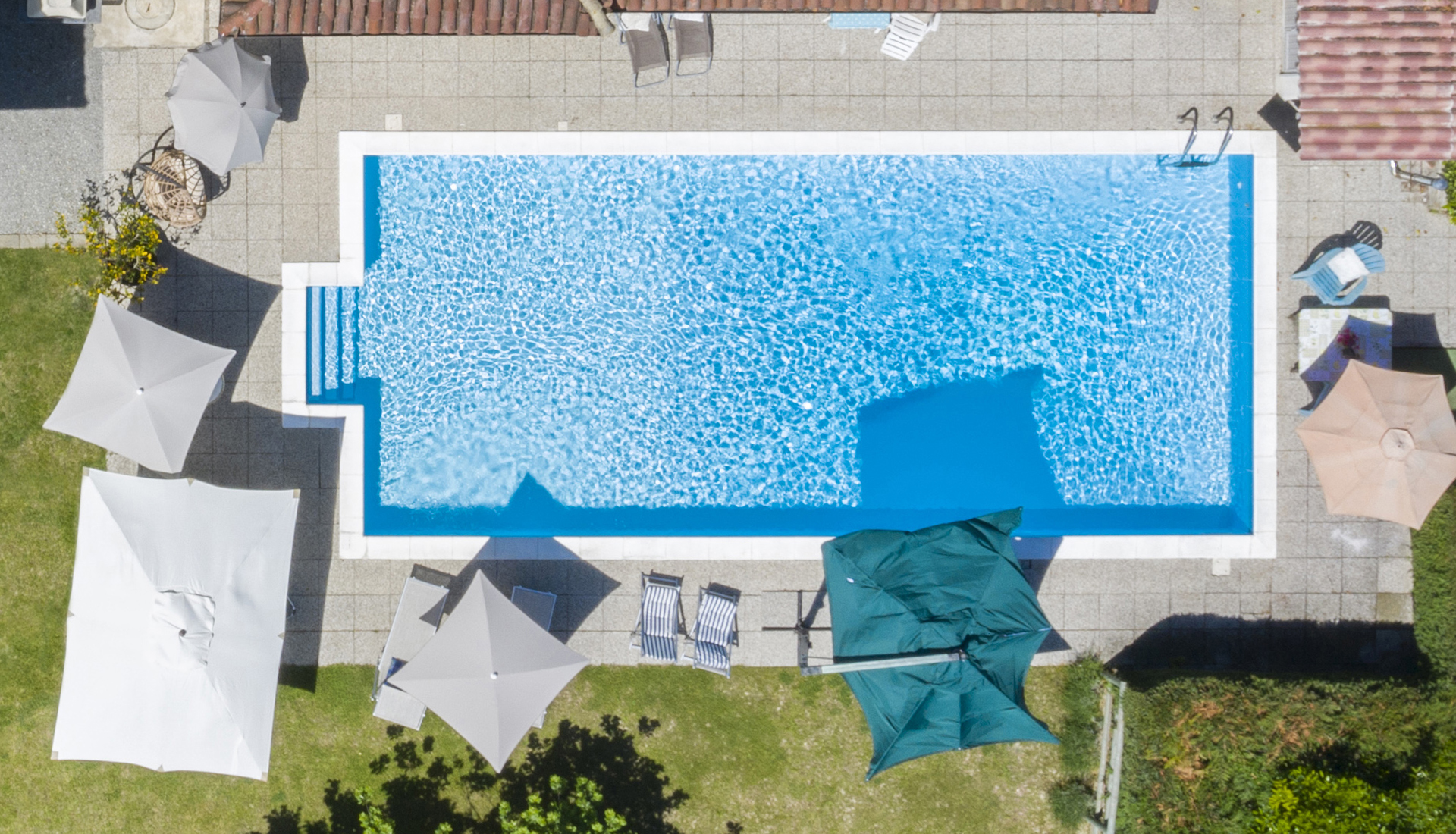 The swimming pool at La Lepre Danzante a B&B style, family-run guest house near Alba, Italy